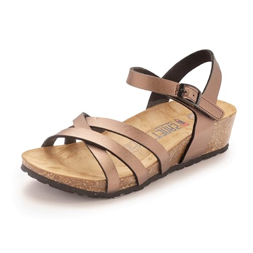 Zanetta Cuenca Orthopaedic Heels Sandals for Women – Premium Craftsmanship with Cushioned Footbed and Arch Support (Bronze, US Footwear Size System, Adult, Women, Numeric, Wide, 9)