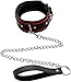 Greenpinecone® Erotik Bondage Leder Halsband mit Ring, Fetisch SM Fesseln Halsbänder mit leine in schwarz rot