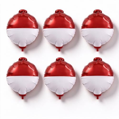 Fishing Bobber Foil Balloons,Red & White Float Balloons for Fishing Theme Party, Ofishally One Birthday Decorations,Fishing birthday party decorations,Lake Birthday Decor