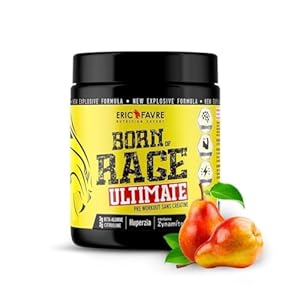 Pre-Entrenamiento Born of Rage Ultimate de Eric Favre, 250g, Sin Creatina, Con Beta-Alanina y Citrulina