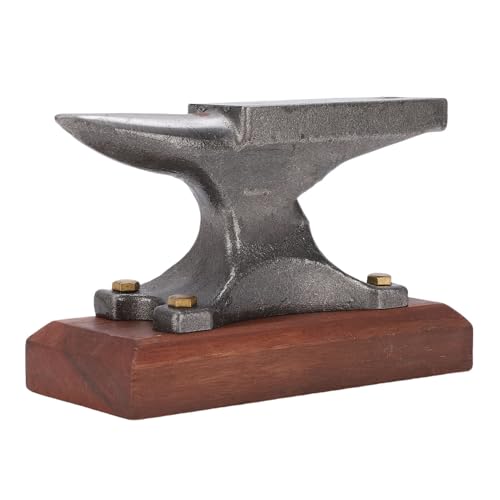 YWBL-WH Mini Horn Anvil, High Carbon Steel with Ebony Wood Base for Metal Forging Jewelry Craft Projects