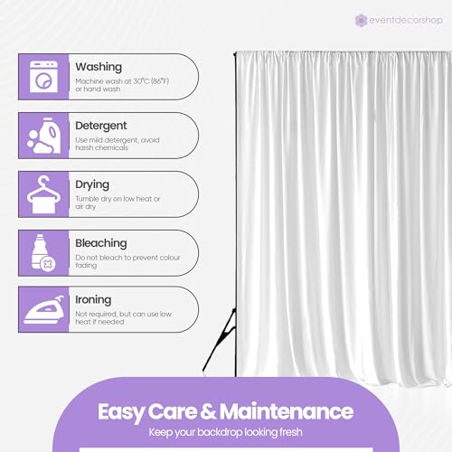 Rideau de fond infroissable en polyester extensible blanc 3x6 m