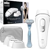 Braun IPL Silk Expert Pro 3 Haarentfernungsgerät Damen/Herren, 3 Aufsätze, sichtbare Haarentfernung, Venus Rasierer, Alternative zu Laser Haarentfernung, Geschenk Frau, PL3221, Weiß/Silber