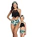 Produktbild Mode, Reise, Urlaub Familie Badeanzug Sexy Sling Schönheit zurück Bikini gekräuselter High Waist-Badeanzug GELECKT Schulter Drucken Split Familie Badeanzug-Frauen (Color : EIN, Größe : Child164)