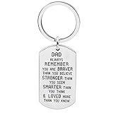 Stainless Steel Key Chain Ring Dad You are Braver Stronger Smarter Than You Think Pendant Family...