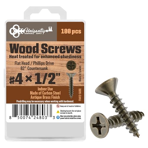 4 x 1/2�C���`�A���e�B�[�N�^�J�t���b�g�w�b�h�v���X�؃l�W-100�p�b�N-�؍ޗp�Z���t�^�b�s���O�l�W-FH412-SABQ