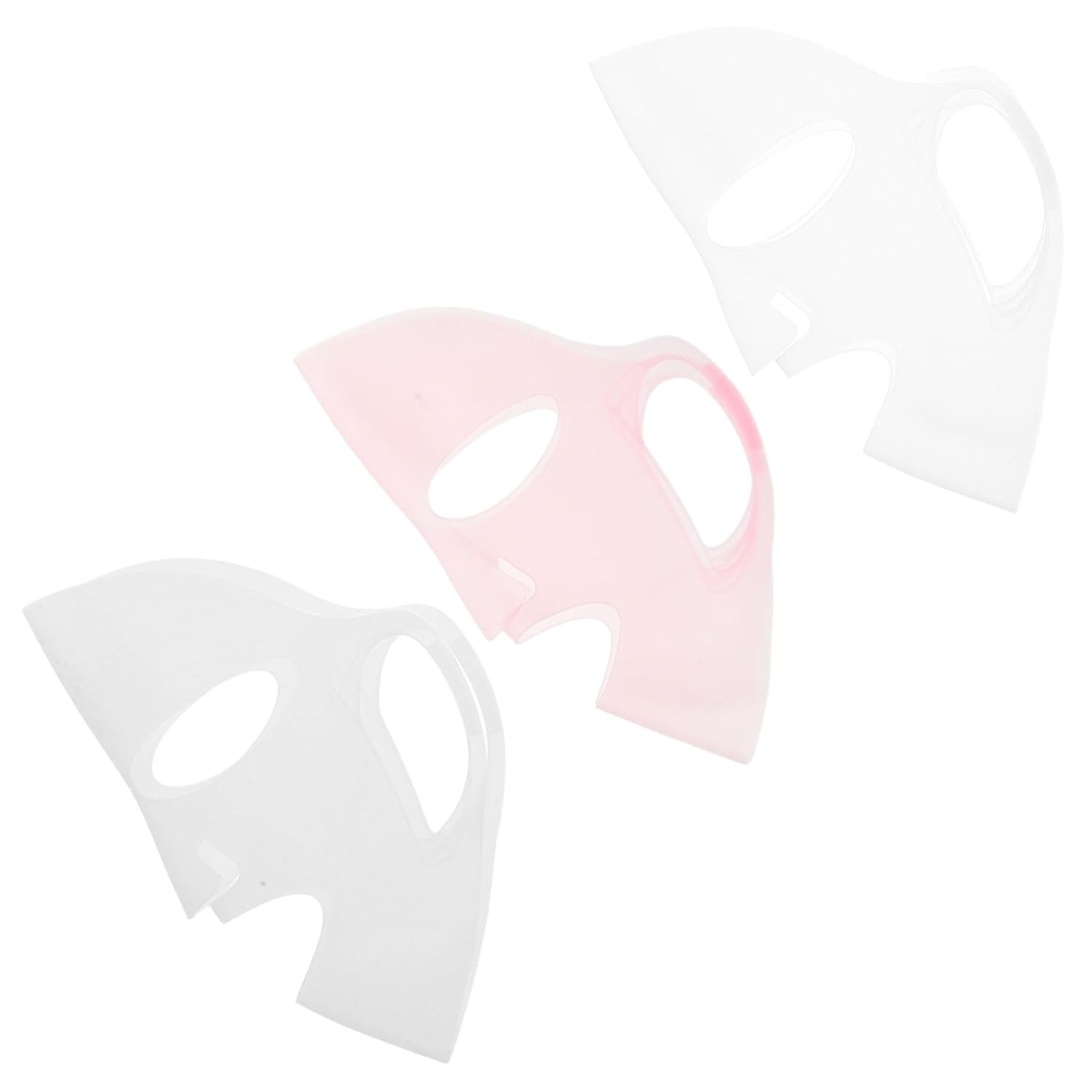 KICHOUSE 3pcs 3d Silicone Face Mask Holder with Ear Hooks Stretchable Protective Cover Anti-evaporation Lightweight Reusable for Skincare Home Travel