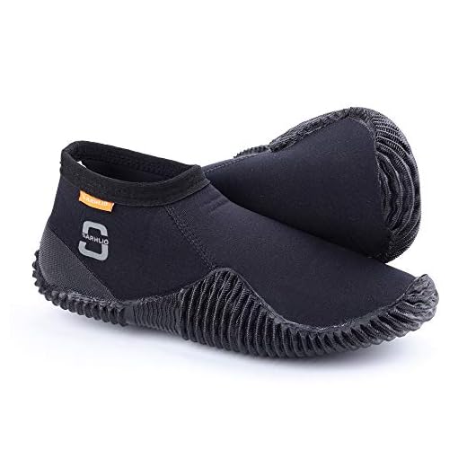 SARHLIO Neoprene Dive Boots 3mm with Anti-Slip Rubber Sole Wetsuit Boots for Water Sports Scuba Diving Snorkeling Kayaking(M8W9)