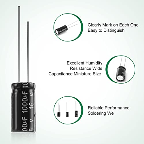 Uiusaur 0.1Uf－1000Uf Capacitors 24 Value 500Pcs Individual Box Lid Electrolytic Capacitor Assortment Kit For Industrial Electrical And Arduino，Tv, Lcd Monitor, Radio, Stereo, Game, Water Heater, Etc. #TOP2