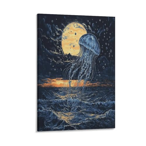 Impression Toile Méduse Haute Définition Art Mural Design