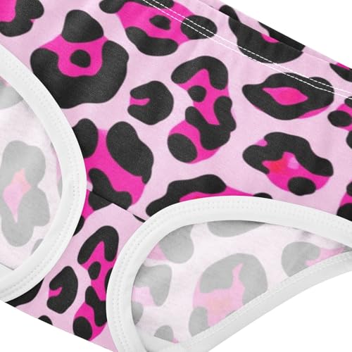 Toddler Underwear Floral 2t Cotton Girl Panties Cute Stylish Undies Kids Briefs Leopard Print Pink Black4