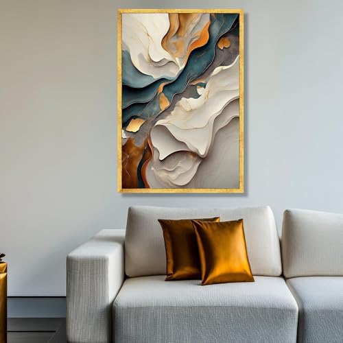 Affiche design couches fluides turquoise pour salon contemporain - 4