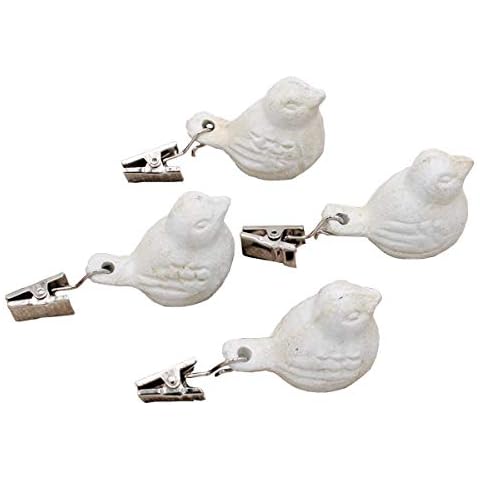 Funly mee Set of 4 Antique Tablecloth Weights with White Bird, Tablecloths Heavy for Outdoor Garden Party Picnic .(White) Cover