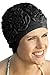 Sync Swimwear Retro Bathing Caps for Women: Floral Molded Swim Cap Black
