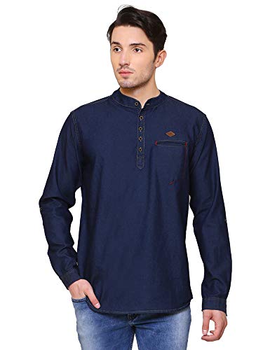 Image of Kuons Avenue Men's Short Denim Kurta | Kurta Shirt for Men