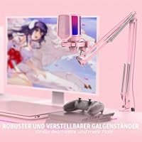 FIFINE Gaming Mikrofon mit Arm, USB Microphone pc für MAC PS4 PS5 mit Stummschalttaste, Popfilter, Shock Mount für Streaming Podcast Studio – Ansicht 5