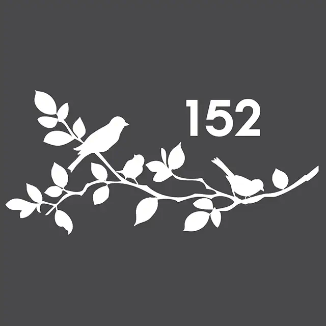 Sticker Adhésif Oiseaux Blanc pour Boîte aux Lettres - 10x21 cm