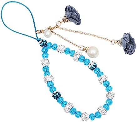 Mobile Phone Strap Bling Crystal Wrist Straps Short Cord Mobile Phone Accessories Bracelet Beads Chain Hanging Cord Tassel Lanyard(red)