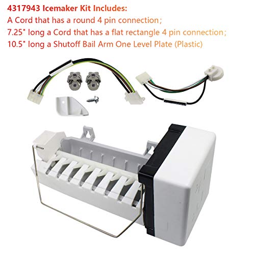 MAYITOP 4317943 Ice Maker Assembly for Whirlpool Kenmore Kitchenaid Refrigerator Freezer