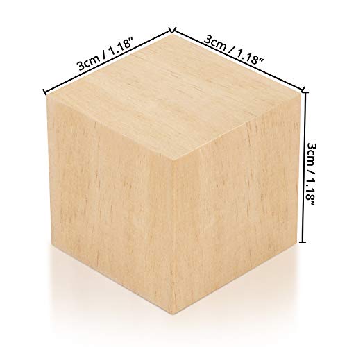 Kurtzy 60 Pack 1.2 Inch Wooden Cubes - Natural Unfinished Wood Blocks - Pine Cubes For Wooden Craft, Diy, Stamps, Educational, Art & Crafts, Puzzles And Numbers #TOP1