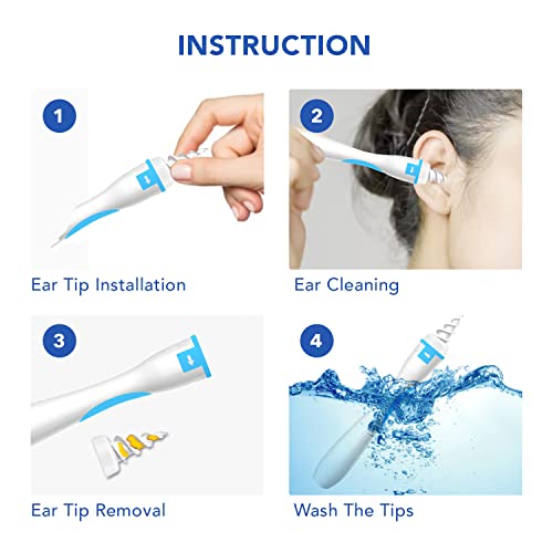 Earwax Removal Kit, Q Grips Earwax Remover, Ear Cleaner, Ear Cleaner, Ear Wax Removal, Safe Spiral Ear Wax Removal Tool With 16 Pcs Soft And Flexible Replacement Tips For Adult #TOP5