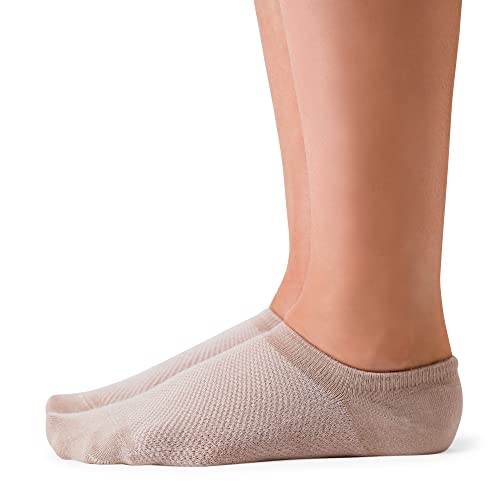 Bam&bü Women's Premium Bamboo Viscose No Show Casual Socks - 4 pair pack - Non-Slip4