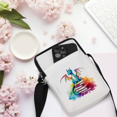 Image of Fantasy Dragon Gifts Cross Body Bag Inspired Gift Phone Bag Dragon Stuff Book Lovers Gifts Shoulder Bag Adjustable Shoulder Straps Sling Bag Book Club Bookish Gifts for Women s Daughter