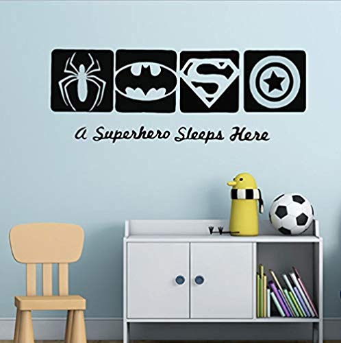 Art Stickers muraux décoration de la maison Sticker mural Spiderman Batman Captain America super-héros enfants affiche bébé garçon décalcomanie 57 * 21Cm