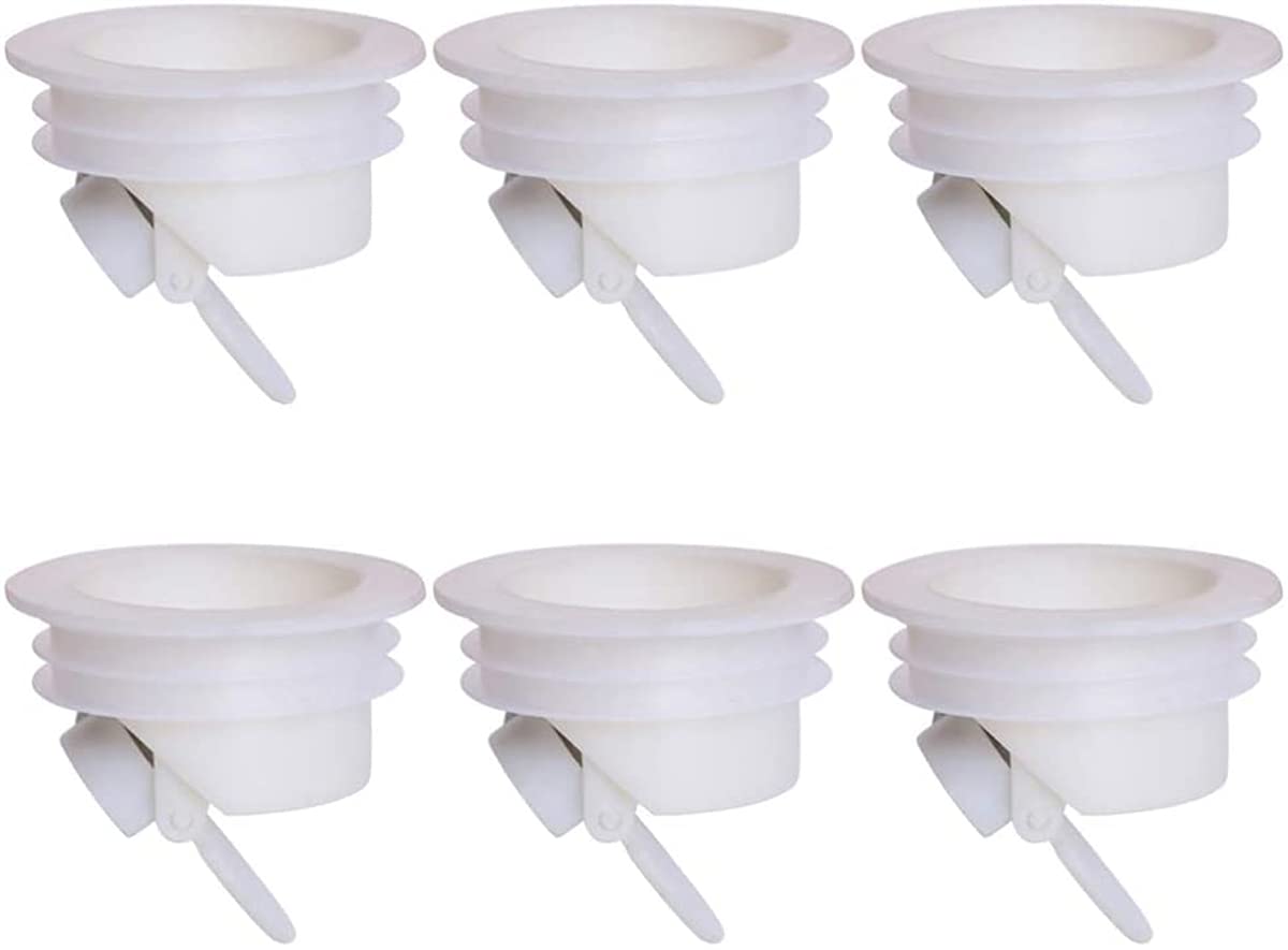 ELECDON Silicone Drain, 6Pcs Backflow Preventer Floor Drain Deodorant Core Drain Valve Sewer Core for Toilet Bathroom Floor Drain (White)