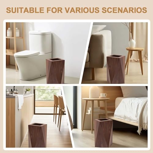 Caneca de basura de madera 14L con cubeta interior plástica miniatura 6