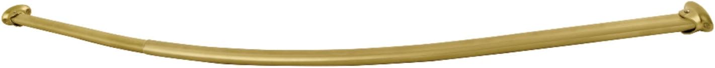 Kingston Brass CC3177 Edenscape 47"-60" Stainless Steel Adjustable Curved Shower Curtain Rod, Brushed Brass