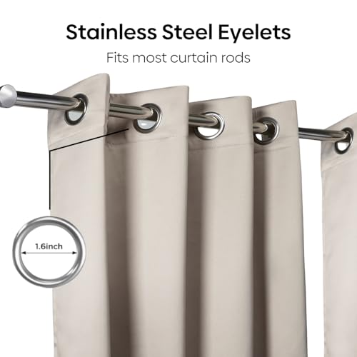 Image of haus & kinder Blackout Door Curtains 7 Feet Long Pack of 2 Door Curtains, 7 Feet Curtains for Door, 80% Room Darkening (Mocha, 114x213 CM)