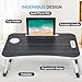 BUYIFY Folding Lap Desk, 23 Inch Portable Wood Black Laptop Bed Desk Lap Desk with Cup Holder, for Working Reading Writing, Eating, Watching Movies for Bed Sofa Couch Floor