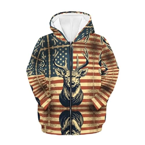 Modysero Retro Kids Hooded Sweatshirts Comfy Soft Funny Hoodies with Pocket for Boys Long Sleeve Fall Winter Zip Up Hoodie