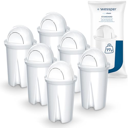 Wessper Wasserfilter kartuschen Classic kompatibel mit Brita Classic, Dafi Classic, PearlCo Classic, Anna Monomax – 6er Pack
