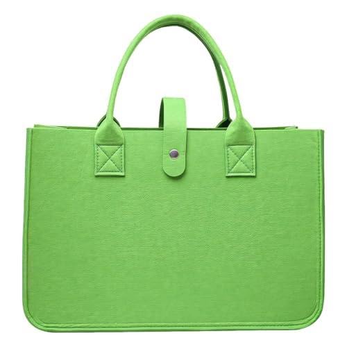 ZLKRHAK Sacs à anses Tote Bag en feutre - Panier de courses pliable - Grand sac en feutre - Sac à provisions, Fruit Green, De taille moyenne