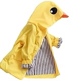 Tiuredx Toddler Baby Boy Girl Duck Rain Jacket Cute Cartoon Yellow Raincoat Hoodie Kids Coat Fall Winter School Outfit (US, Age, 4 Years, Yellow)