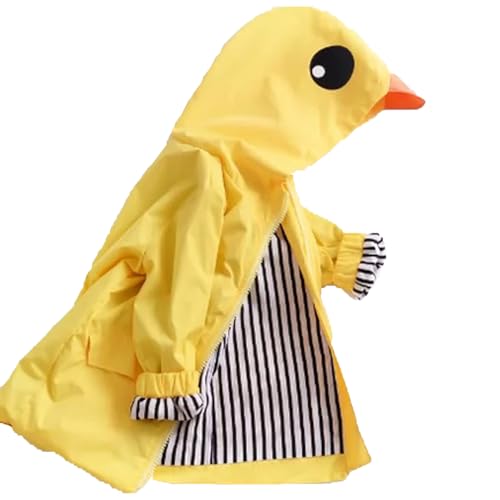 Toddler Baby Boy Girl Duck Rain Jacket Cute Cartoon Yellow Raincoat Hoodie Kids Coat Fall Winter School Outfit