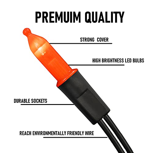 TW SHINE Battery Operated Halloween Lights, 2 Pack Total 100 LED 32 FT Orange and Purple Lights Outdoor, Waterproof Mini String Lights with 8 Modes, Halloween Decorations for Indoor Patio Party Decor - Image 3