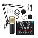 800 Professional Audio V8 Sound Card Set BM800 Mic Studio Microphone à condensateur for karaoké Podcast Enregistrement Live Streaming (Color : D)