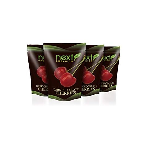 Next Organic Cherries Dark Chocolate Covered, 4-Ounce (Pack of 4) Cover