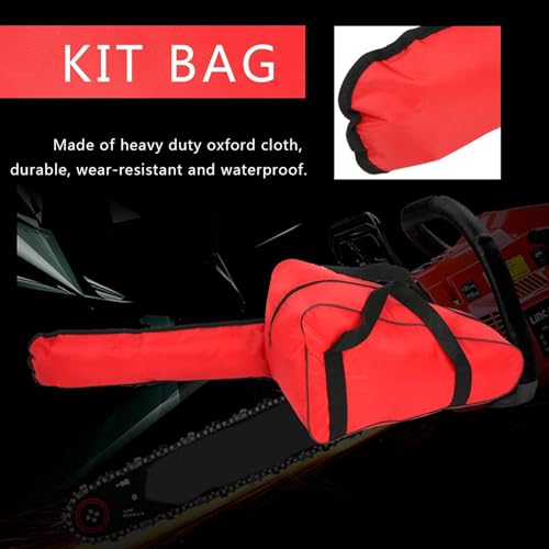 Walfront Chainsaw Carrying Bag Heavy Duty Oxford Cloth Portable Bag Chainsaw Carrying Storage Case (20in-Red) by Walfront - Image 5