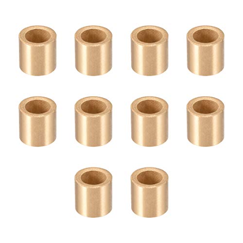 sourcing map 10pc Manchon Roulement Autolubrifiant alésage 8mmx12mm ODx12mm long douille bronze