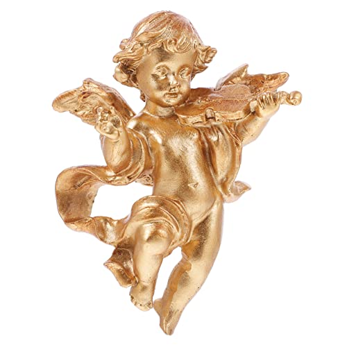 Vaguelly 1pezzi Statua Decorativa in Resina Angelo Dorato Scultura Per Corridoio