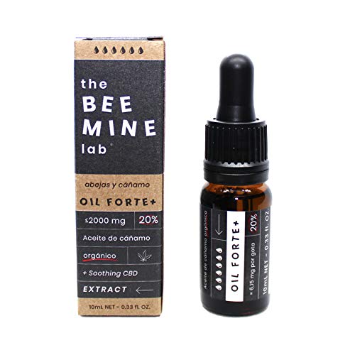 Beemine Aceite de Cáñamo Orgánico 2000 mg (20%) Espectro Completo - 100% Natural - Alivio Estrés y Ansiedad - 10ml