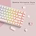 Womier Jelly Keycaps-Crystal Cute Keycaps Pink 60 65 75 100 Percent, Side Printed Elegant Key caps Custom113 Keys, OEM Profile for 61/68/84/87/98/100 Cherry Gateron MX Mechanical, Pink