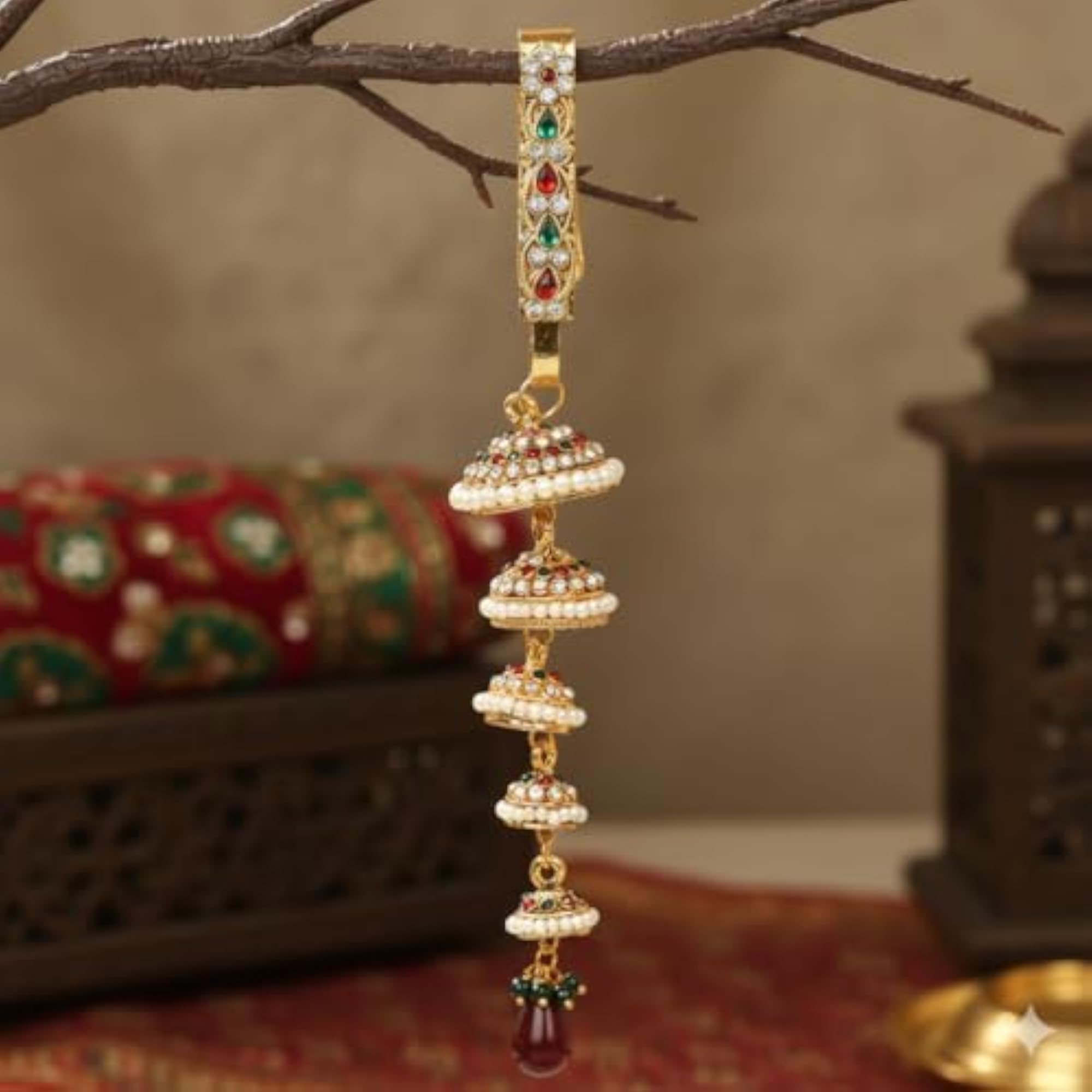 Gold Plated Traditional Chabi Challa Waist Key Chain, Wedding Accessory