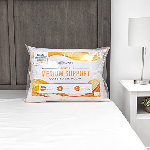 Sensorpedic Essentials Fiber Filled Gusseted Support Bed Pillow, Standard (Pack Of 1), Medium #TOP2