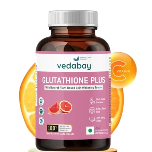 Image of Glutathione Plus Tablets with Vitamin C, Biotin & Citrus Extract | Antioxidant Supplement for Skin Health & Overall Wellness Support | 100% Plant-Based | 30 Tablets for Men & Women