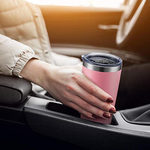 ALOUFEA 20oz Stainless Steel Tumbler with Lid and Straw, Vacuum Insulated Tumbler Cup, Double Wall Coffee Tumbler, Powder Coated Travel Coffee Mug, Navy Blue
